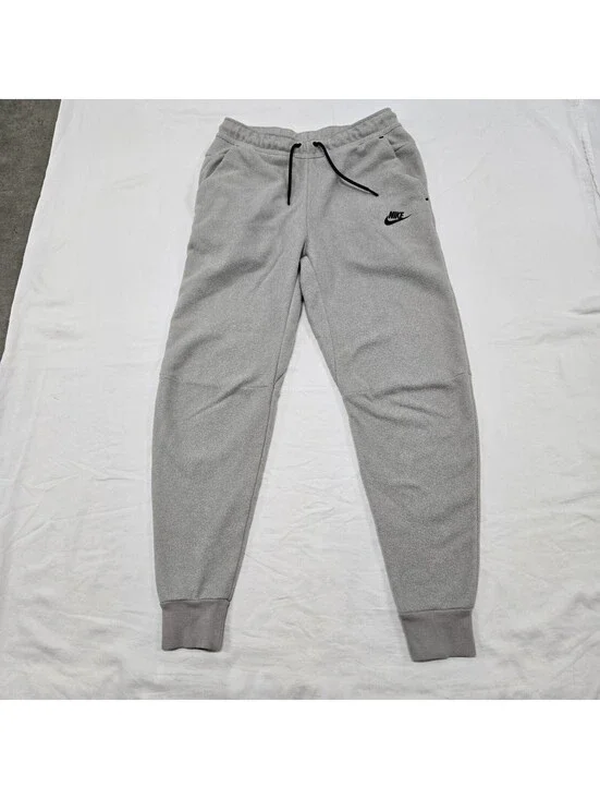 EUC Men's SMALL Nike Tech Fleece Winter Joggers Grey Logo Sweatpants DQ4808-016