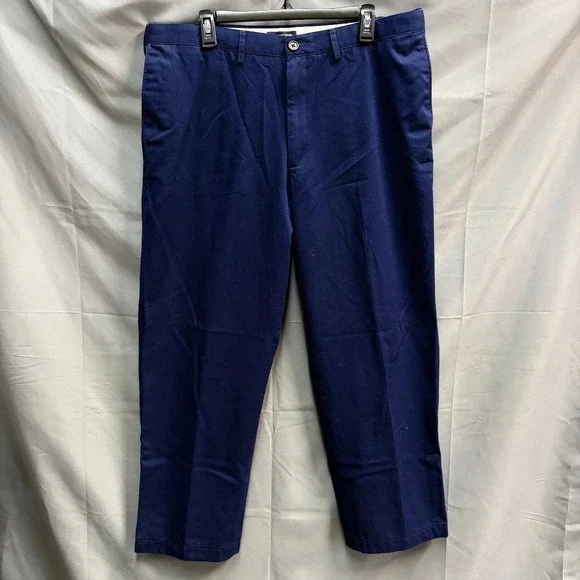 Lands' End Chino Pants Traditional Fit Mens 38 Navy Blue Cotton Casual Pre-owned