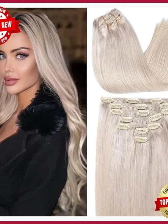 Clip-In Human Hair Extensions 120g 22 Inches 7 Pieces Remy Hair