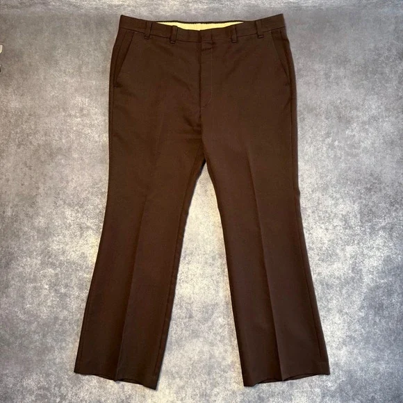 Vintage Levis Panatela Sportswear Brown Flare Leg Dress Pants Mens 36x31 70s