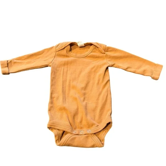 Kate Quinn Organic Cotton Long Sleeve Bodysuit Brown 6-12M