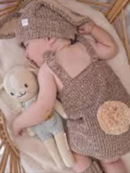 Ziggy lou NWT cedar Knit set Hat Romper Baby Outfit 100% Cotton Knit