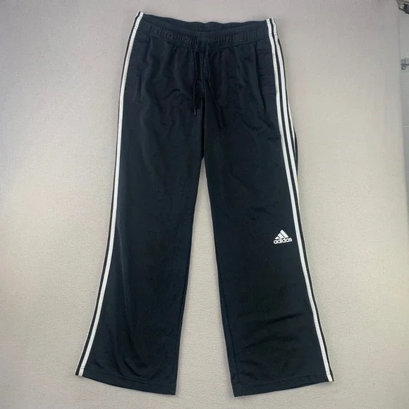 adidas Track Pants Mens XL Black Classic 3-Stripe Athletic Sweatpants‎ Jersey