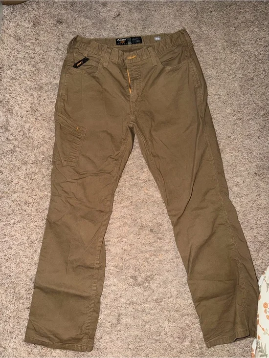 Ariat Men's Tan Cargo Work Pants with Utility Pockets