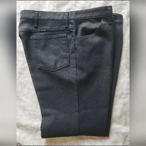 P31 Wrangler Mens Gray Polyester Trousers Size 38x29 NWOT