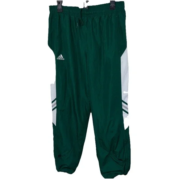 Adidas Soccer Warmup Pants  Size M Green  Ankle Zip  235033