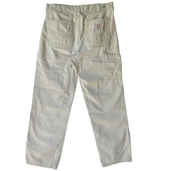 Carhartt Relaxed Fit Carpenter Pants Men's 32x32 Khaki Tan Canvas Work Dungarees