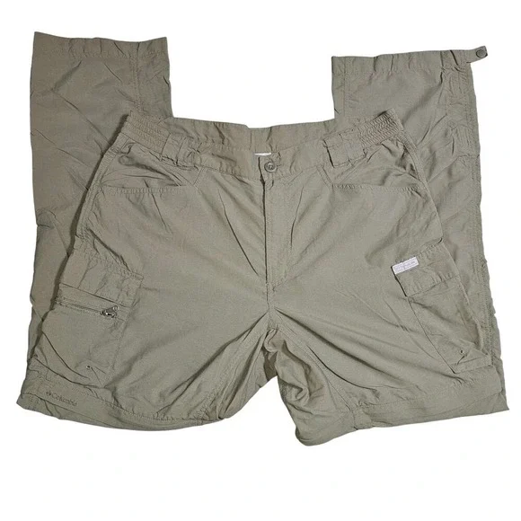 Columbia, Titanium Performance Convertible Khaki Cargo Pants Size Lg, Adj Ankles
