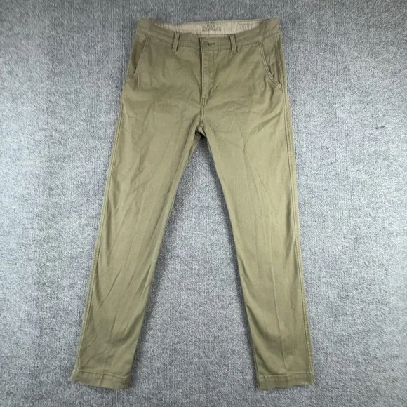 Levis XX Chino Pants Mens 34x32 Beige Slim Taper Flat Front Khakis Casual