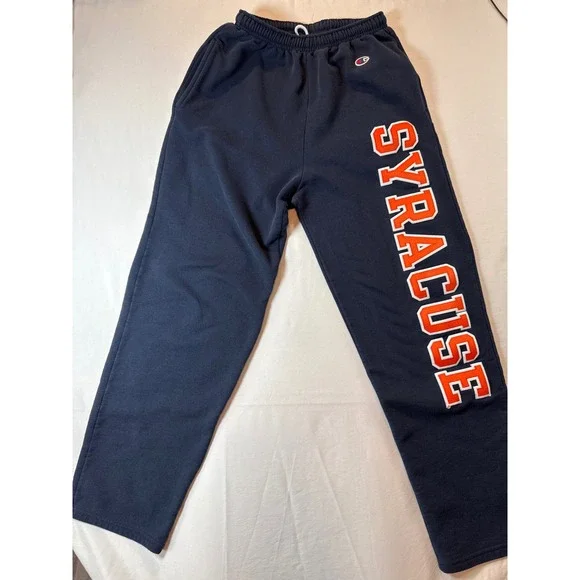 Champion Syracuse University Sweatpants Navy Blue Orange Graphic Mens Small