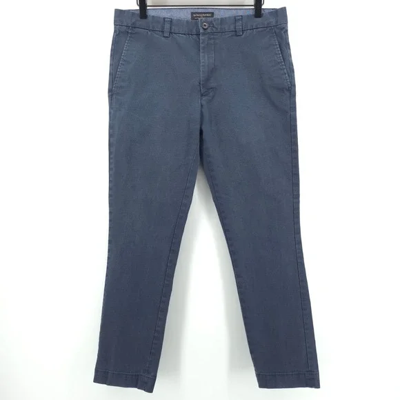 Banana Republic Mens Pants Fulton Skinny 33x30 Blue Chino Stretch Micro Pattern