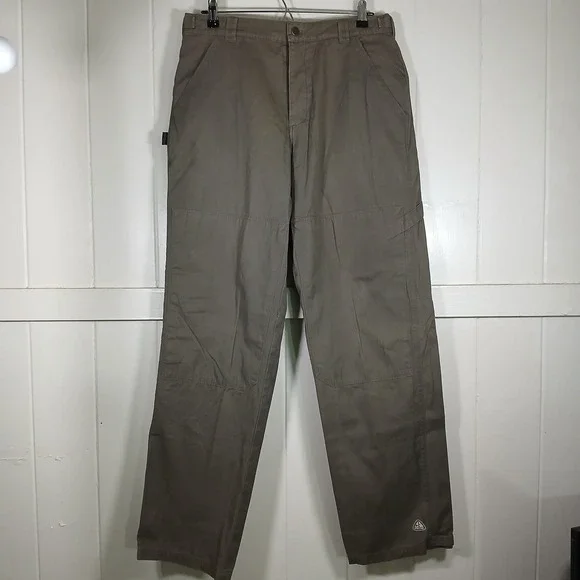 Nike ACG Double Knee Canvas Utility Pants Men 32 Olive Drab Workwear Trousers