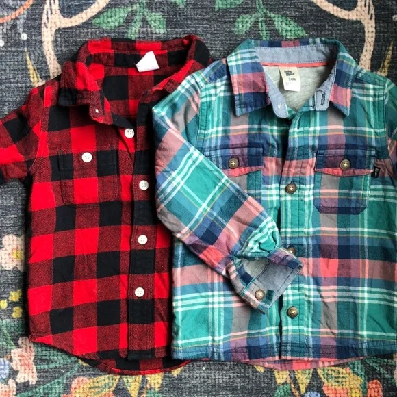 Bundle of Toddler Flannel Shirts, 24 Months