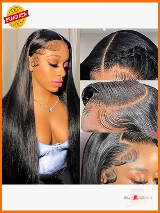 13x6 HD Transparent Lace Front Wig Straight Human Hair 180 Density 28 inch Pre