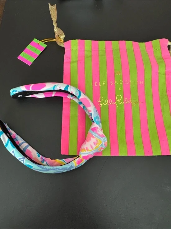 Lele Sandoughi LilyPulitzer Pink & Blue  Floral Headband