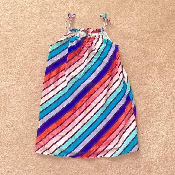 Gap Girls Rainbow Striped Cotton Shift Dress Size M
