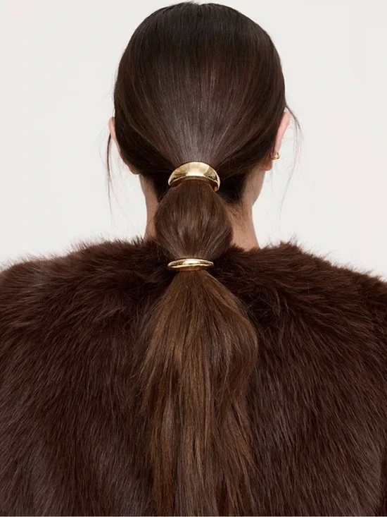 Banana Republic Gold Metal Hair Cuff Ponytail Holders – Set of 2 –