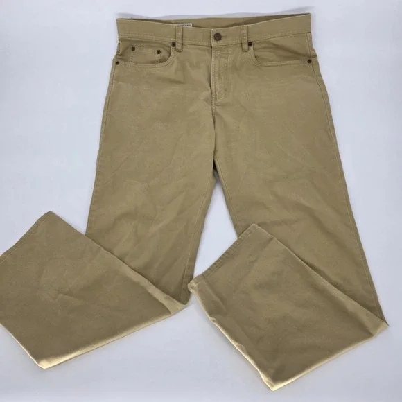Onward Reserve Pants Mens 38x32 Khaki Tan Jeans Classic Five Pocket Chino Preppy