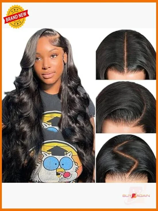 13x6 HD Lace Front Wig Human Hair 180 Density Body Wave Pre Plucked 28 Inch