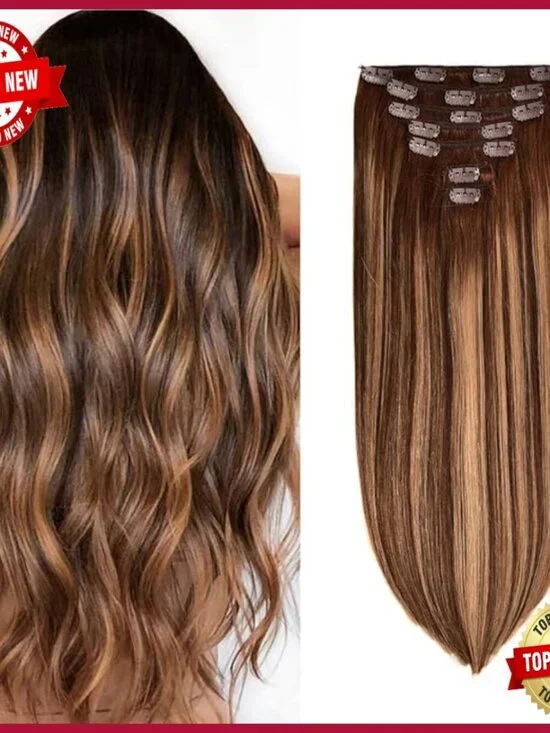 Clip In Human Hair Extensions 14 Inch 120g 7pcs Thickened Straight