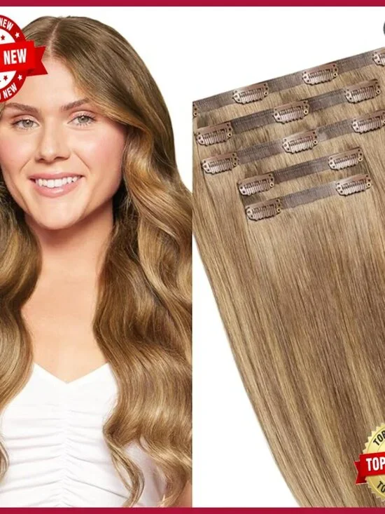 Seamless Clip-in Human Hair Extensions 16