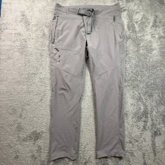 Columbia Titan Pass Pants Mens 36x32 Gray Belted Titanium Hiking AO0317