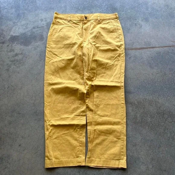 Brooks Brothers Yellow Cotton Chino Pants Size: 33x30