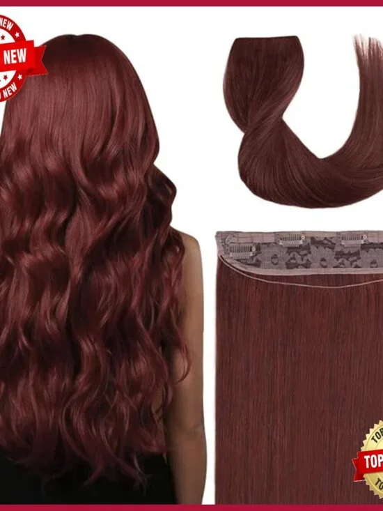 16 Inch 80G Human Hair Extensions Clip-Ins with Invisible Wire