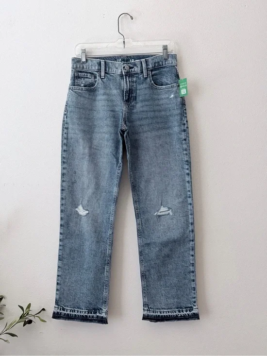 NEW Gap girls 90’s straight Blue Distressed Jeans