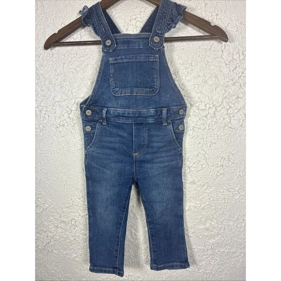 Baby Gap Overalls Baby Size 18-24M Blue Denim Straight Leg One Piece girly