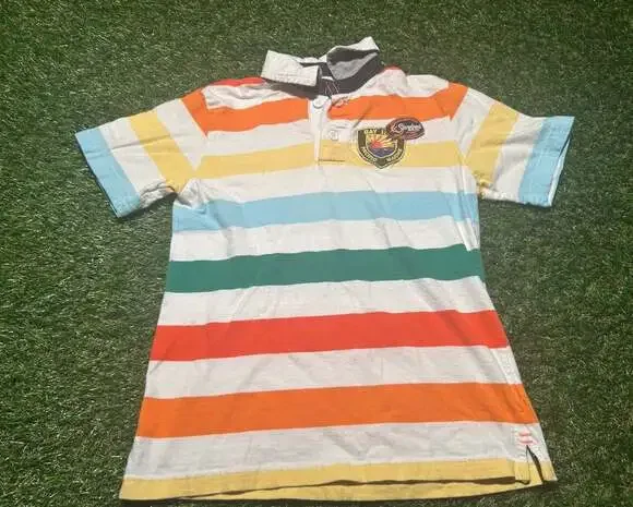 Gap Rainbow Striped Polo Bay Marine Patch