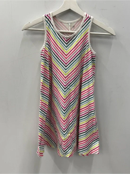 Gap Kids Striped Chevron Rainbow Tank Dress - Multicolor Size Medium