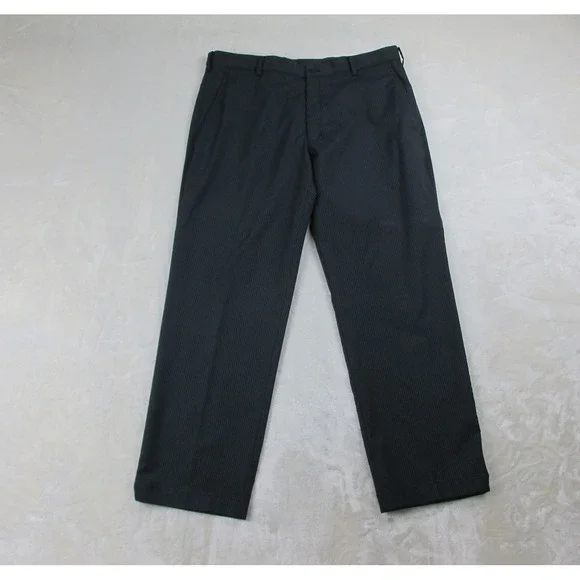 Nike Pants Mens 36 Black Chino‎ Pinstripe Preppy Lightweight Golf DriFit 36X30*