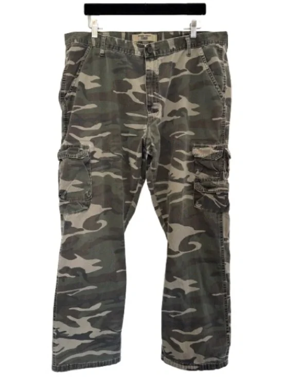 y2k Wrangler Jeans Co. Camo Cargo Pants Distressed Green Streetwear Skater