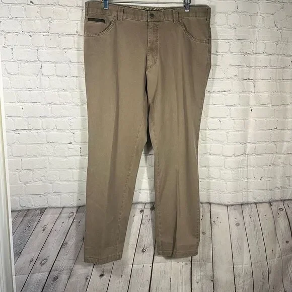 GR:56 Meyer Mens Pants Dublin Modern Comfort Chino Trousers Khaki‎ Size US 34