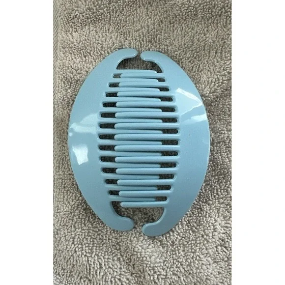 Vintage GOODY TZERS Hair Cincher Comb Banana Clip 4.5 inch 1980s Light Blue