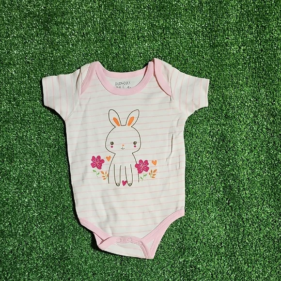 Pink Striped Bunny Onsie