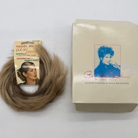 Raquel Welch Sparkle Put On‎ Piece Hair Wrap Elastic Band Blond Highlights