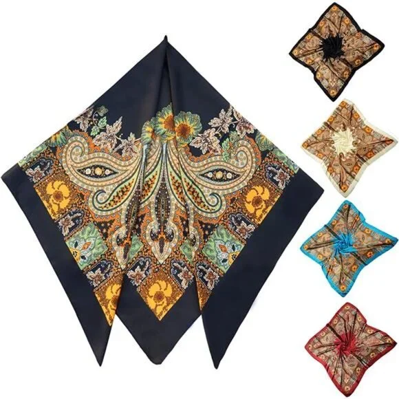 4PCS Large Satin Head Scarf for Women