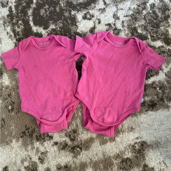 Magnetic Me Pink Short-Sleeve Baby One-Piece Bodysuits - Set of 2