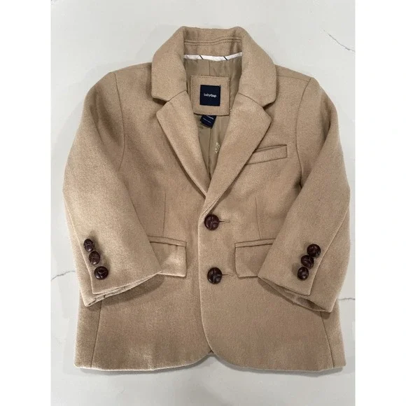 Baby Gap‎ Jacket 18-24 Mos Blazer Camel Tan Wool Blend SI33