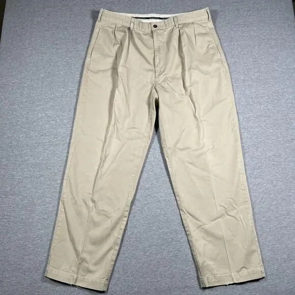 Polo Ralph Lauren Chino Pants Mens 35x29 Beige Polo Chino Cotton Classic Pleated