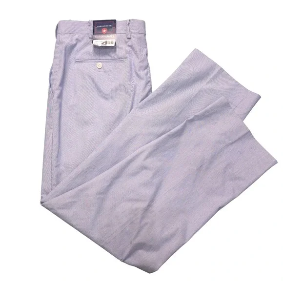 Saddlebred Mens Blue White Micro Stripe Cotton Seersucker Pants 36W x 30L Preppy
