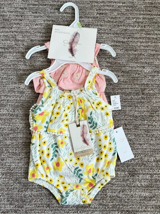 NWT Jessica Simpson Baby Summer Bodysuits 2 Pack