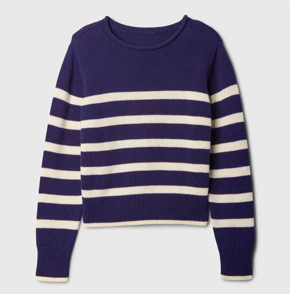 GAP Kids Relaxed Roll Neck Intarsia Girls Cotton Sweater M NWT