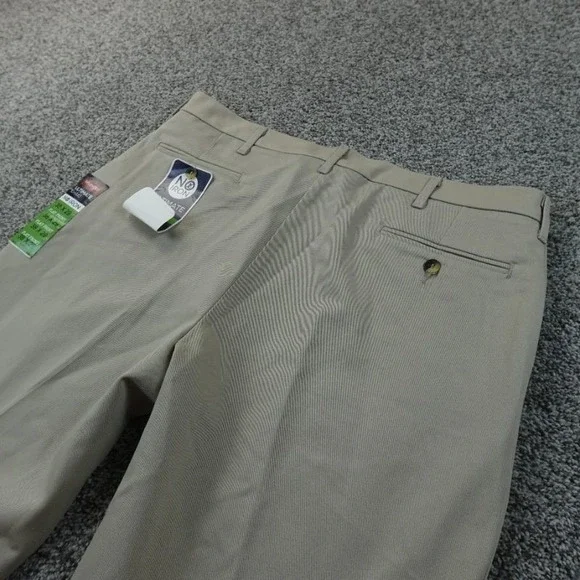 NEW‎ Wrangler Pants Mens 38X29 Beige Brown Khaki Chino Trouser Flat Front Work
