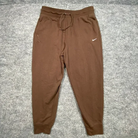 Nike Mens Dri-FIT‎ Joggers Brown Sweatpants Tapered Swoosh XL
