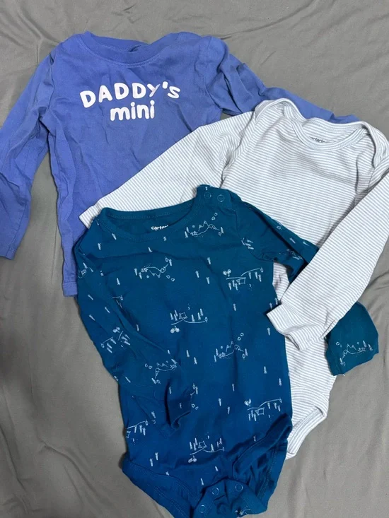 Carter's 3 long sleeve onesies 18 month NWOT