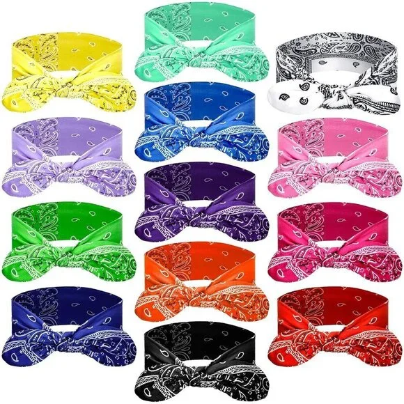 13 Pieces Polyester Headbands for Women Colorful Boho Hair Accessories