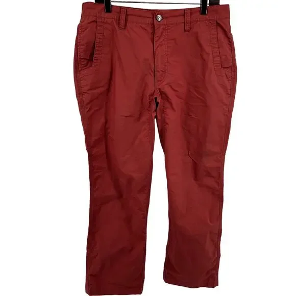 Mountain Khakis Lake Lodge Twill Pants Mid Rise Grosgrain Casual Red 34x30